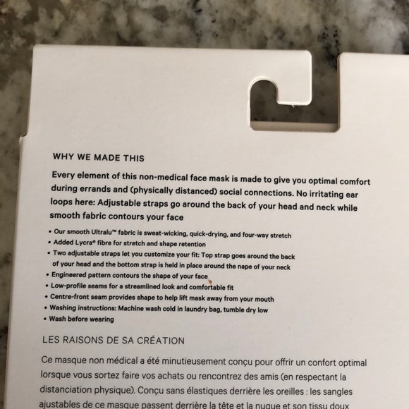 NWT Lululemon double strap face mask - Picture 2 of 2